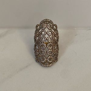Gold Cuff Ring with Diamonds